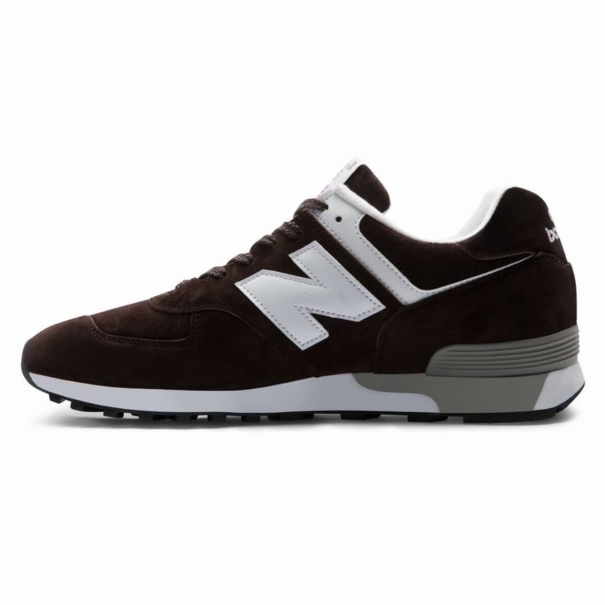 New Balance 576 Made in UK Sale - Mens Dark Brown White Chunky Trainers Canada
